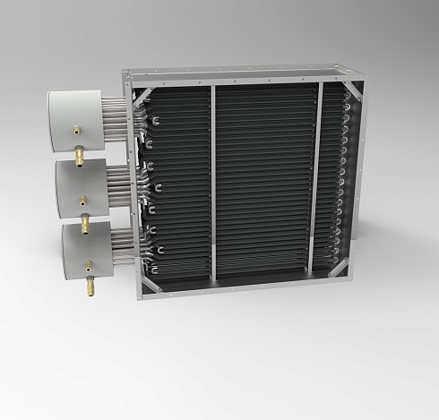 Взрывозащищенный канальный нагреватель воздуха  DEX-AIRBOX-380-3-50-100. Mощность 100кВт
