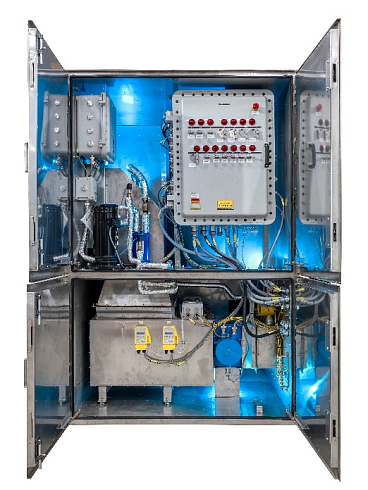 Взрывозащищенный канальный нагреватель воздуха  DEX-AIRBOX-380-3-50-15. Mощность 15кВт